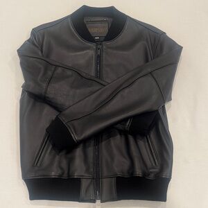 Thursday Boot Company Black Leather Bomber Jacket